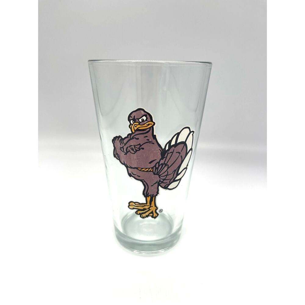 Virginia Tech Hokie Bird Ale Beer Glass 6" Pint Glass